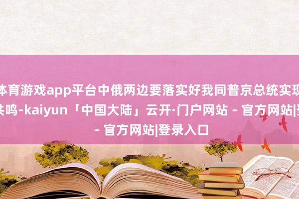体育游戏app平台中俄两边要落实好我同普京总统实现的进攻共鸣-kaiyun「中国大陆」云开·门户网站 - 官方网站|登录入口