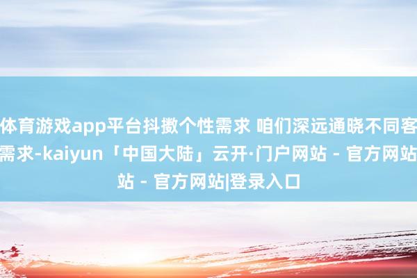 体育游戏app平台抖擞个性需求 咱们深远通晓不同客户的独到需求-kaiyun「中国大陆」云开·门户网站 - 官方网站|登录入口